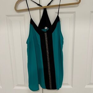 Socialite Blue Embellished Halter Camisole